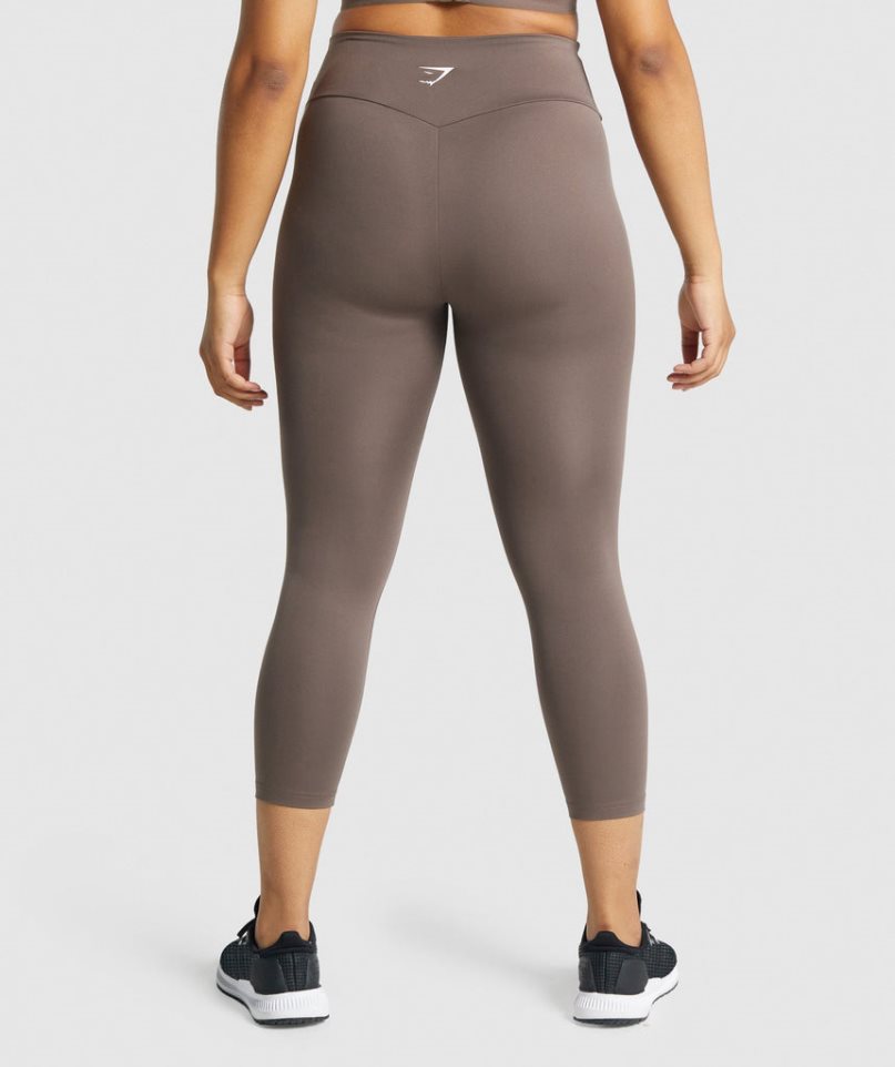 Legginsy Gymshark Treningowe 7/8 Damskie Brązowe | PL 067NWL